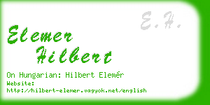 elemer hilbert business card
